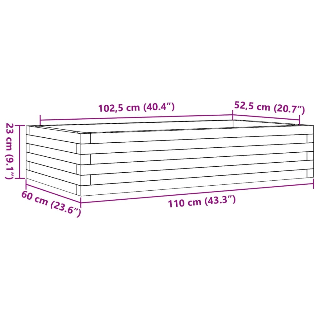 Garden Planter 110x60x23 cm Impregnated Wood Pine