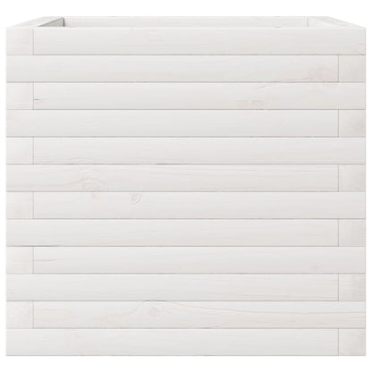 Garden Planter White 50x50x45.5 cm Solid Wood Pine