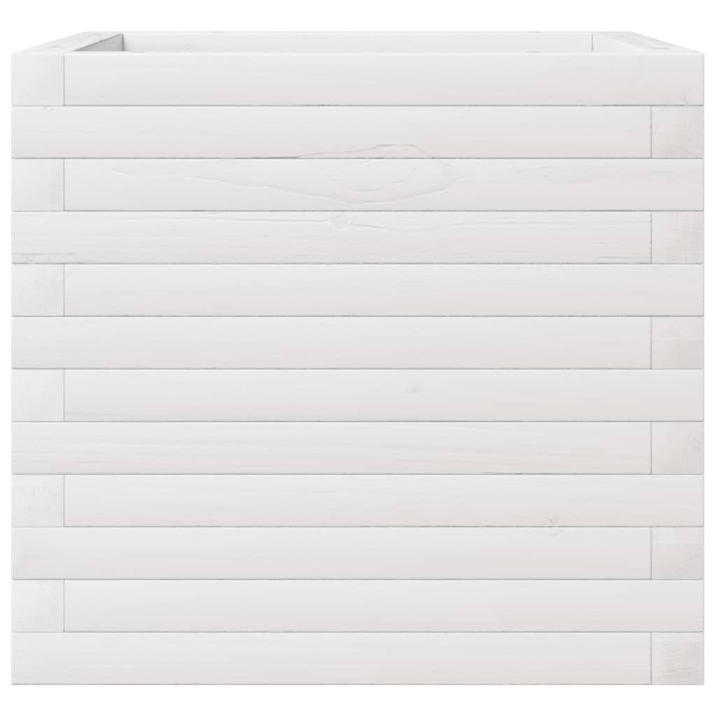 Garden Planter White 50x50x45.5 cm Solid Wood Pine