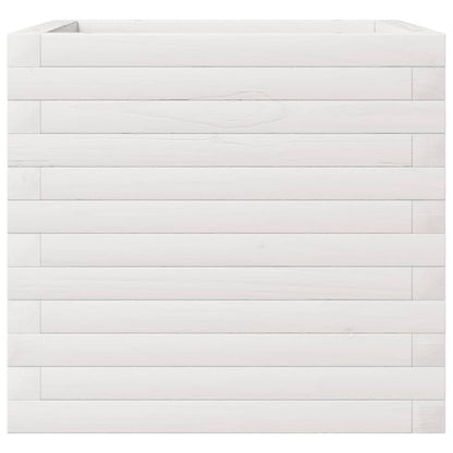 Garden Planter White 50x50x45.5 cm Solid Wood Pine
