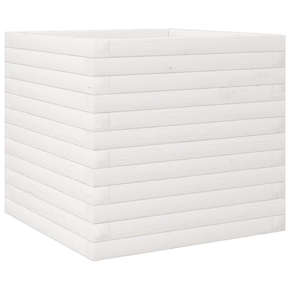 Garden Planter White 50x50x45.5 cm Solid Wood Pine