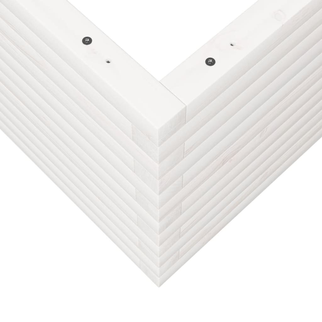Garden Planter White 50x50x45.5 cm Solid Wood Pine