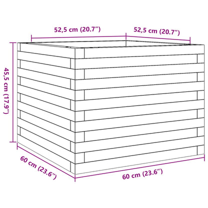 Garden Planter White 60x60x45.5 cm Solid Wood Pine