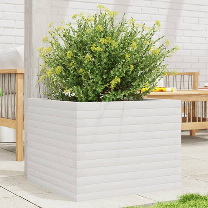 Garden Planter White 60x60x45.5 cm Solid Wood Pine