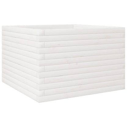 Garden Planter White 70x70x45.5 cm Solid Wood Pine