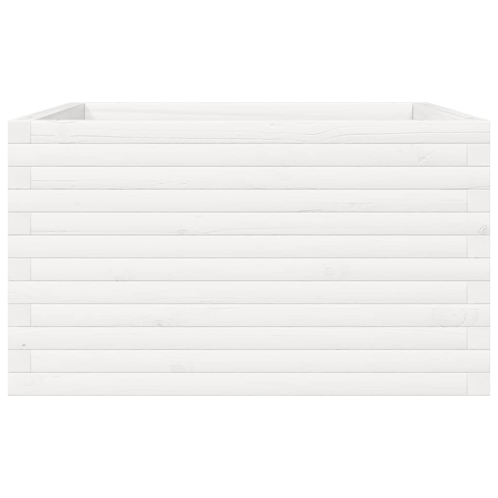 Garden Planter White 80x80x45.5 cm Solid Wood Pine