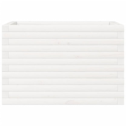 Garden Planter White 70x40x45.5 cm Solid Wood Pine