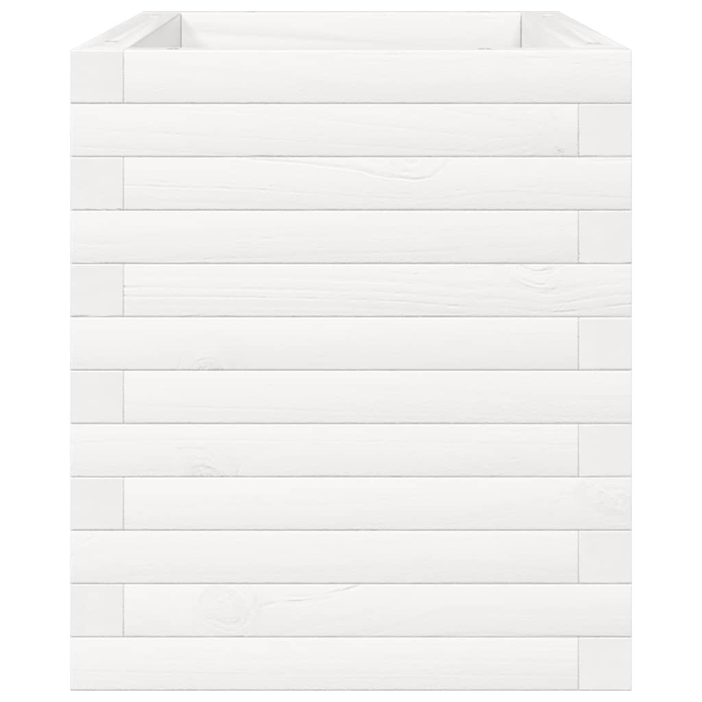 Garden Planter White 70x40x45.5 cm Solid Wood Pine