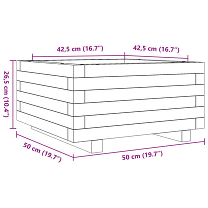 Garden Planter 50x50x26.5 cm Solid Wood Pine