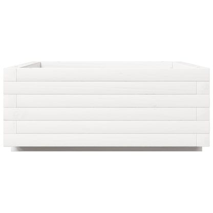 Garden Planter White 60x60x26.5 cm Solid Wood Pine