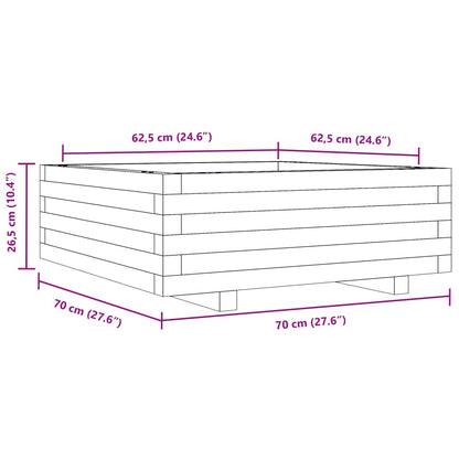 Garden Planter 70x70x26.5 cm Solid Wood Pine