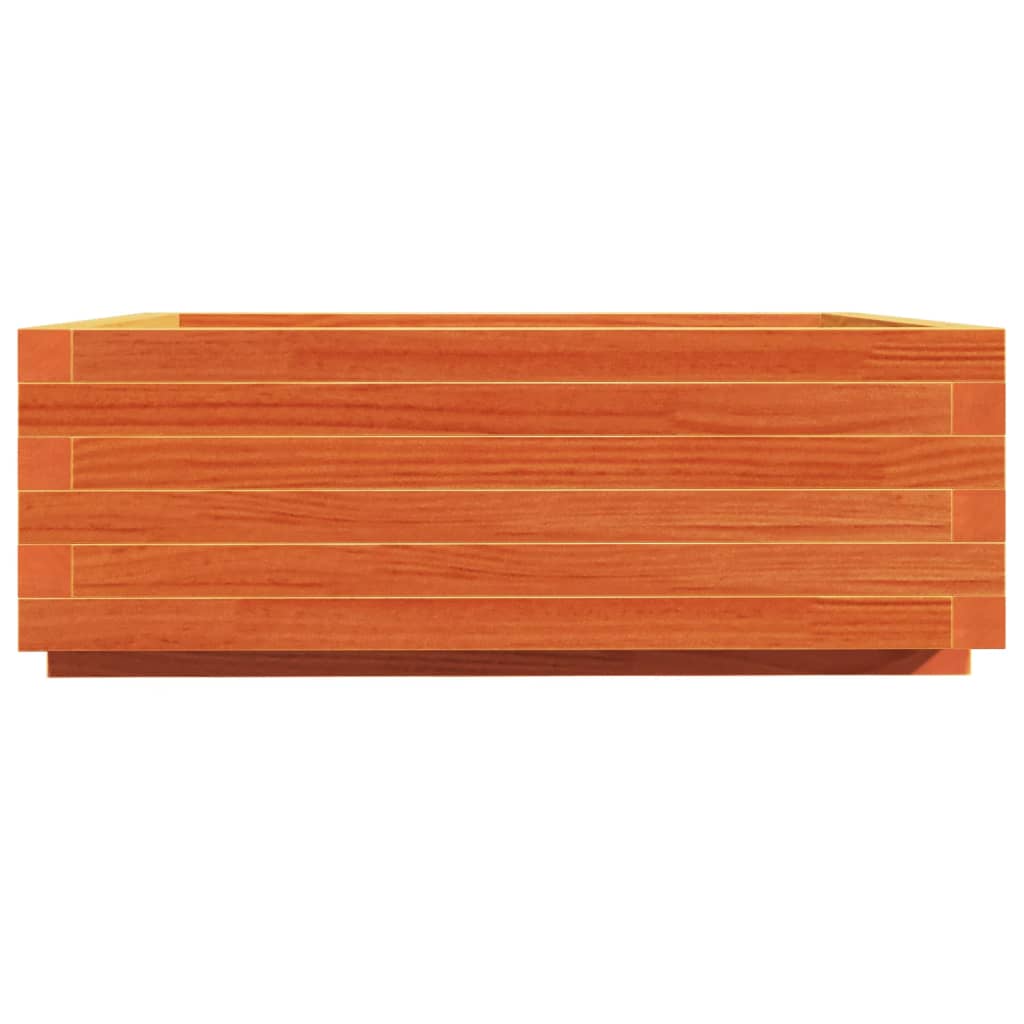 Garden Planter Wax Brown 70x70x26.5 cm Solid Wood Pine