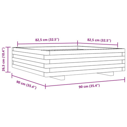 Garden Planter 90x90x26.5 cm Solid Wood Pine