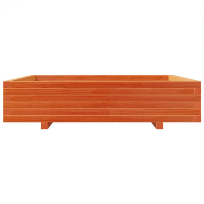 Garden Planter Wax Brown 110x110x26.5 cm Solid Wood Pine