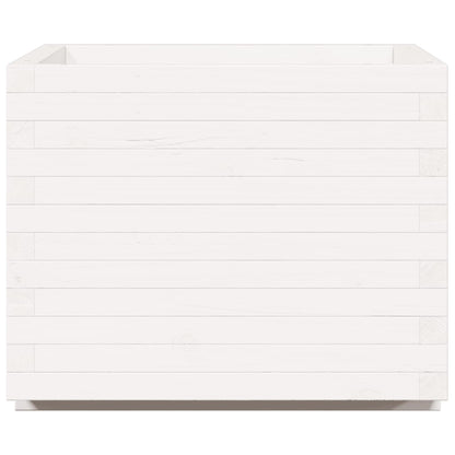 Garden Planter White 60x60x49.5 cm Solid Wood Pine