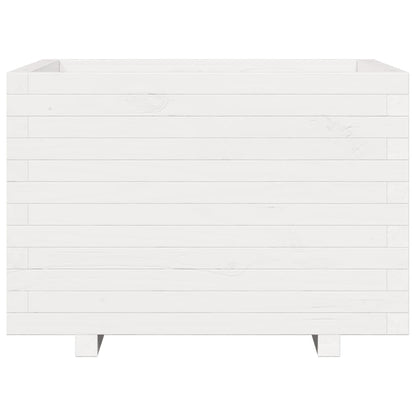 Garden Planter White 70x70x49.5 cm Solid Wood Pine