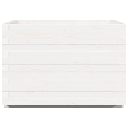 Garden Planter White 70x70x49.5 cm Solid Wood Pine