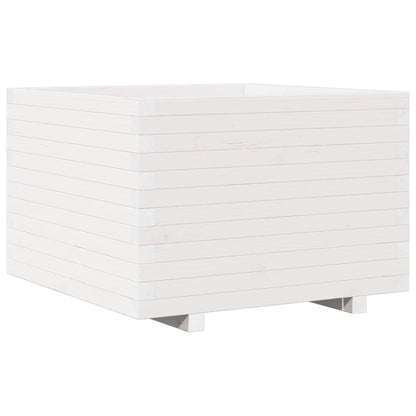 Garden Planter White 70x70x49.5 cm Solid Wood Pine