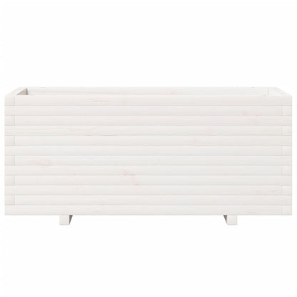 Garden Planter White 110x40x49.5 cm Solid Wood Pine