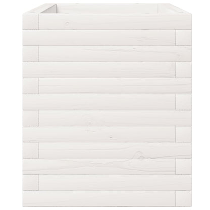 Garden Planter White 110x40x49.5 cm Solid Wood Pine