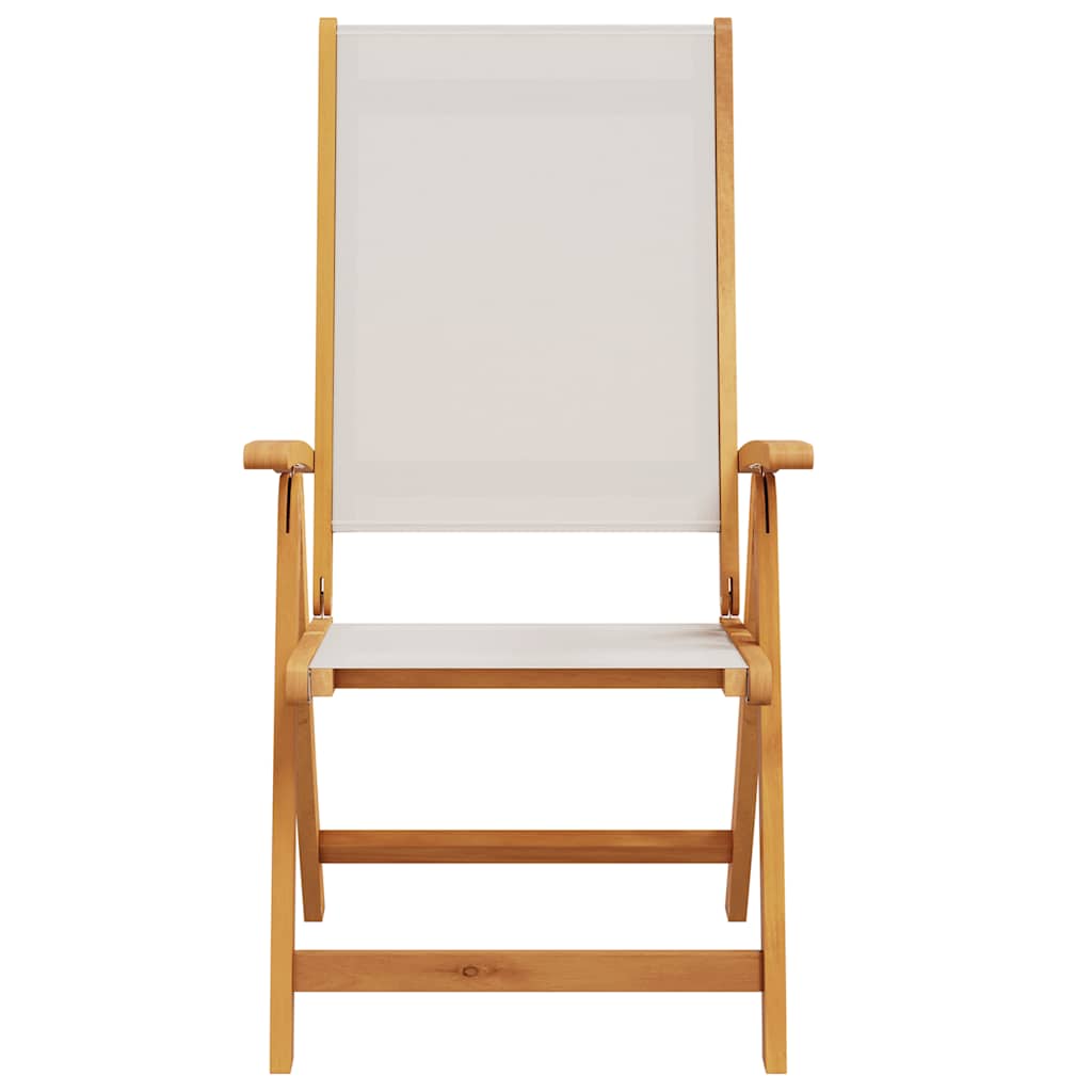 Folding Garden Chairs 2 pcs Solid Wood Acacia and Textilene