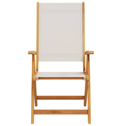 Folding Garden Chairs 2 pcs Solid Wood Acacia and Textilene