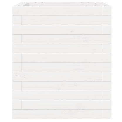 Garden Planter White 40x40x46 cm Solid Wood Pine