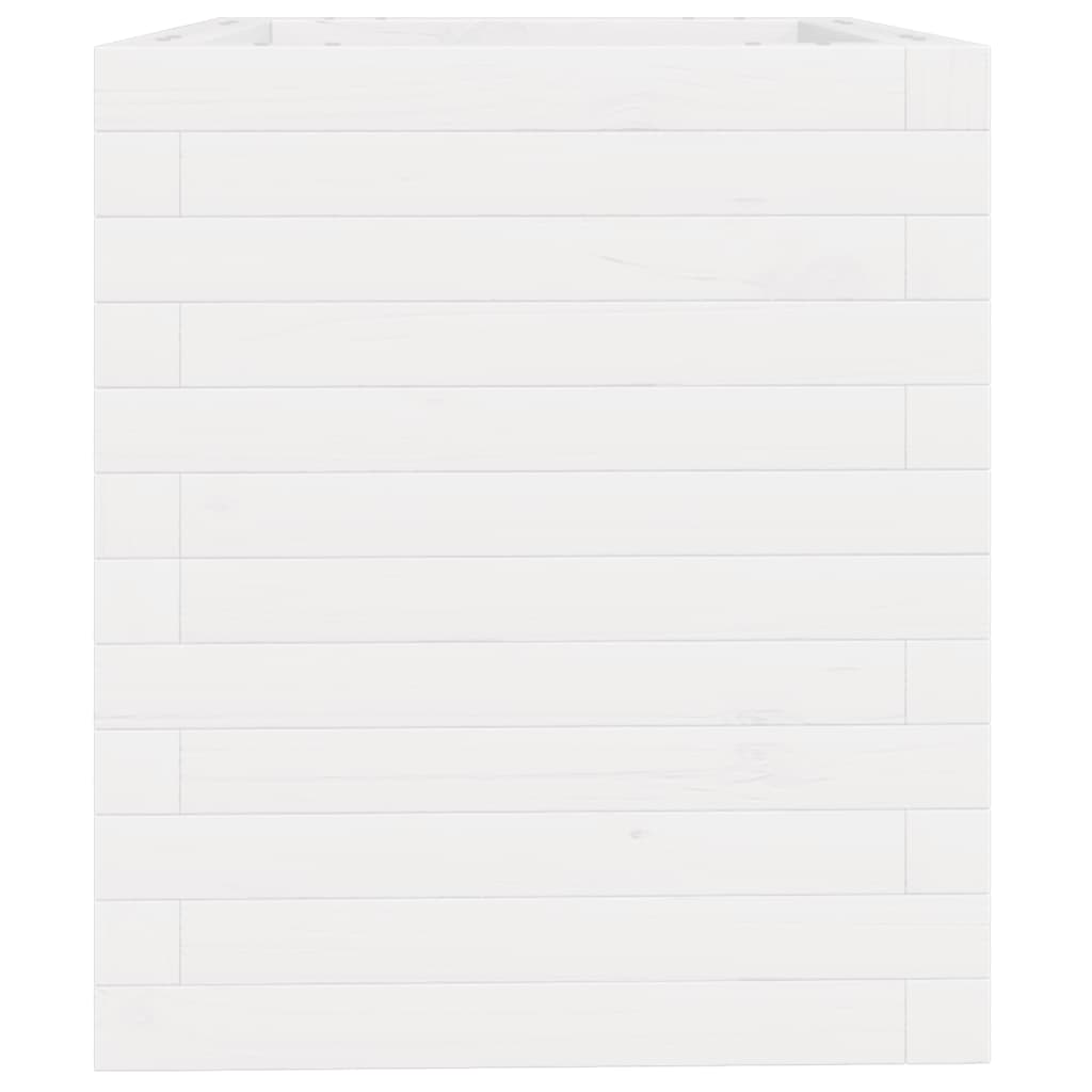 Garden Planter White 40x40x46 cm Solid Wood Pine