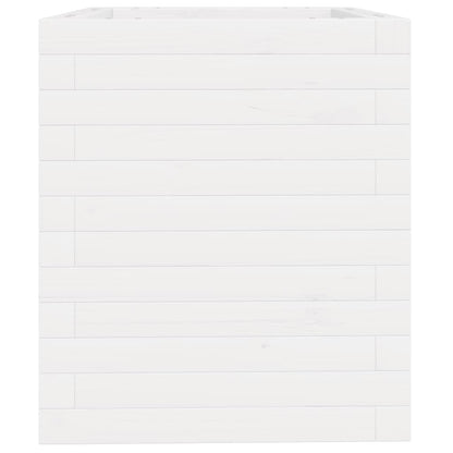 Garden Planter White 40x40x46 cm Solid Wood Pine