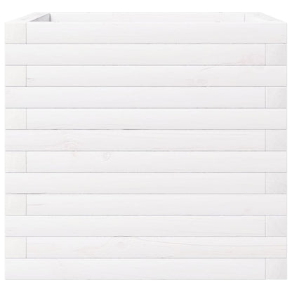 Garden Planter White 50x50x46 cm Solid Wood Pine