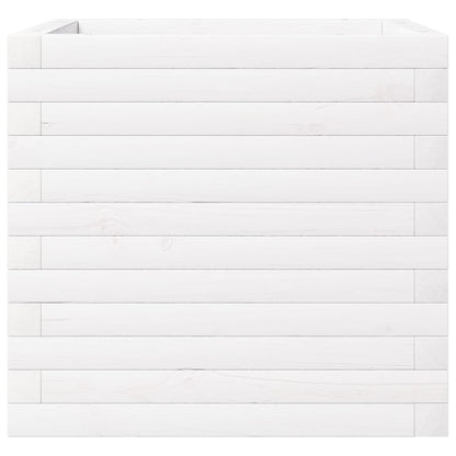 Garden Planter White 50x50x46 cm Solid Wood Pine