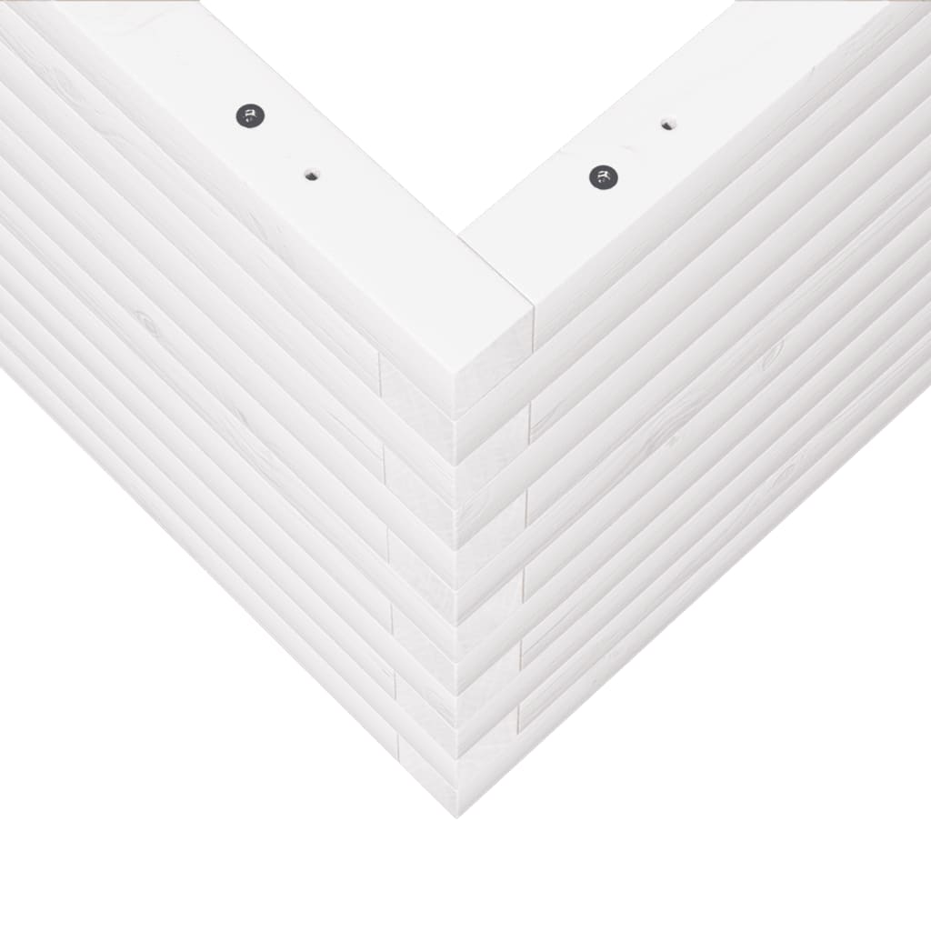 Garden Planter White 50x50x46 cm Solid Wood Pine