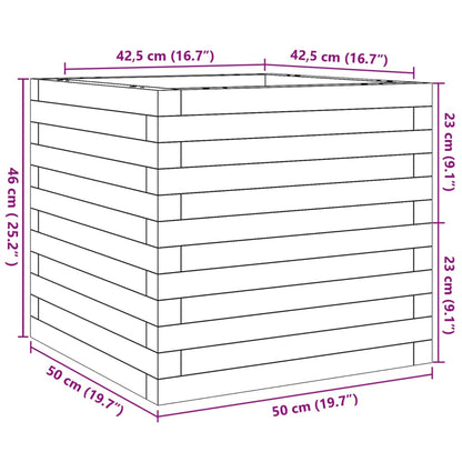 Garden Planter White 50x50x46 cm Solid Wood Pine