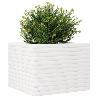 Garden Planter White 60x60x46 cm Solid Wood Pine