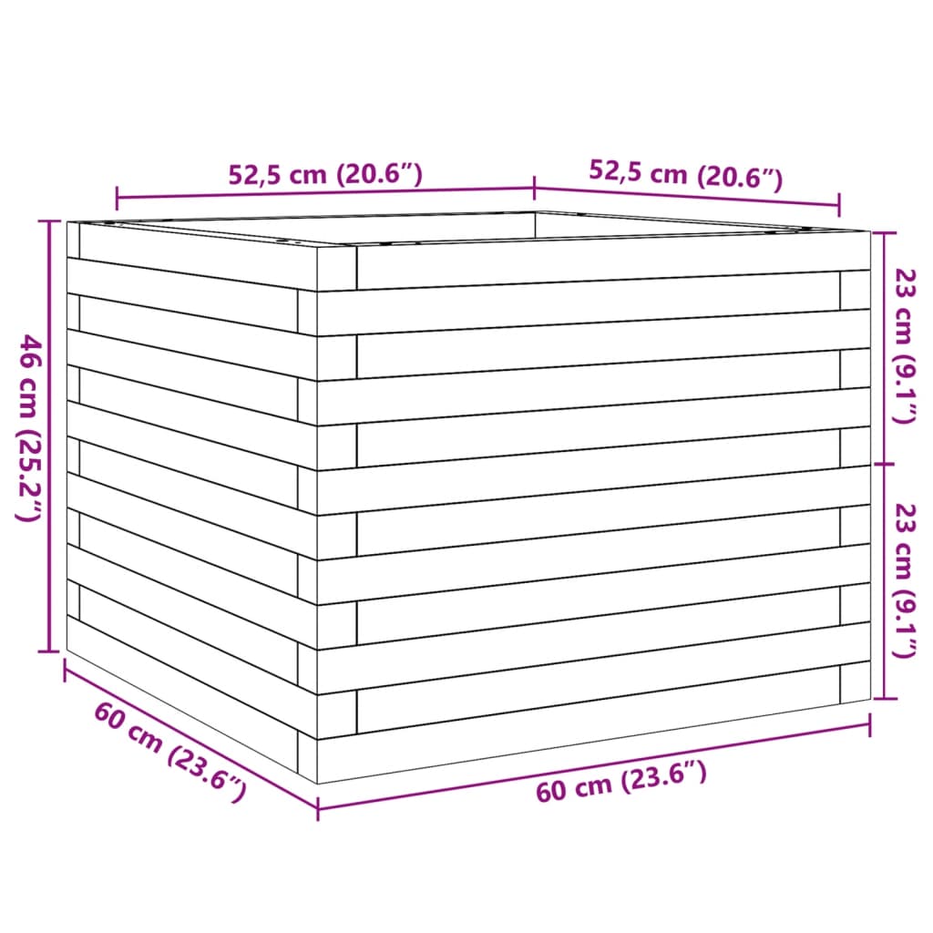 Garden Planter 60x60x46 cm Solid Wood Douglas