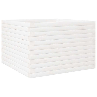 Garden Planter White 70x70x46 cm Solid Wood Pine