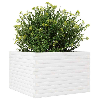 Garden Planter White 70x70x46 cm Solid Wood Pine