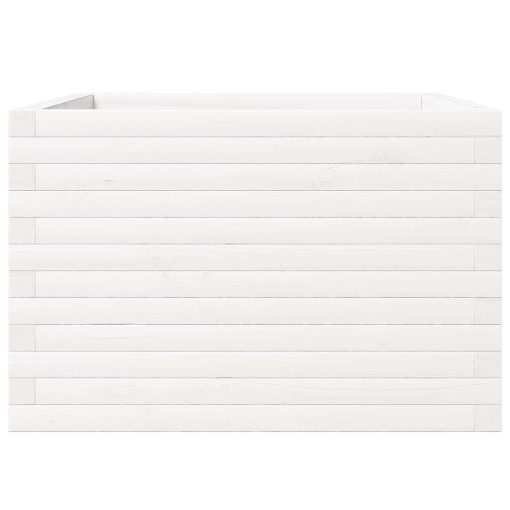 Garden Planter White 70x70x46 cm Solid Wood Pine