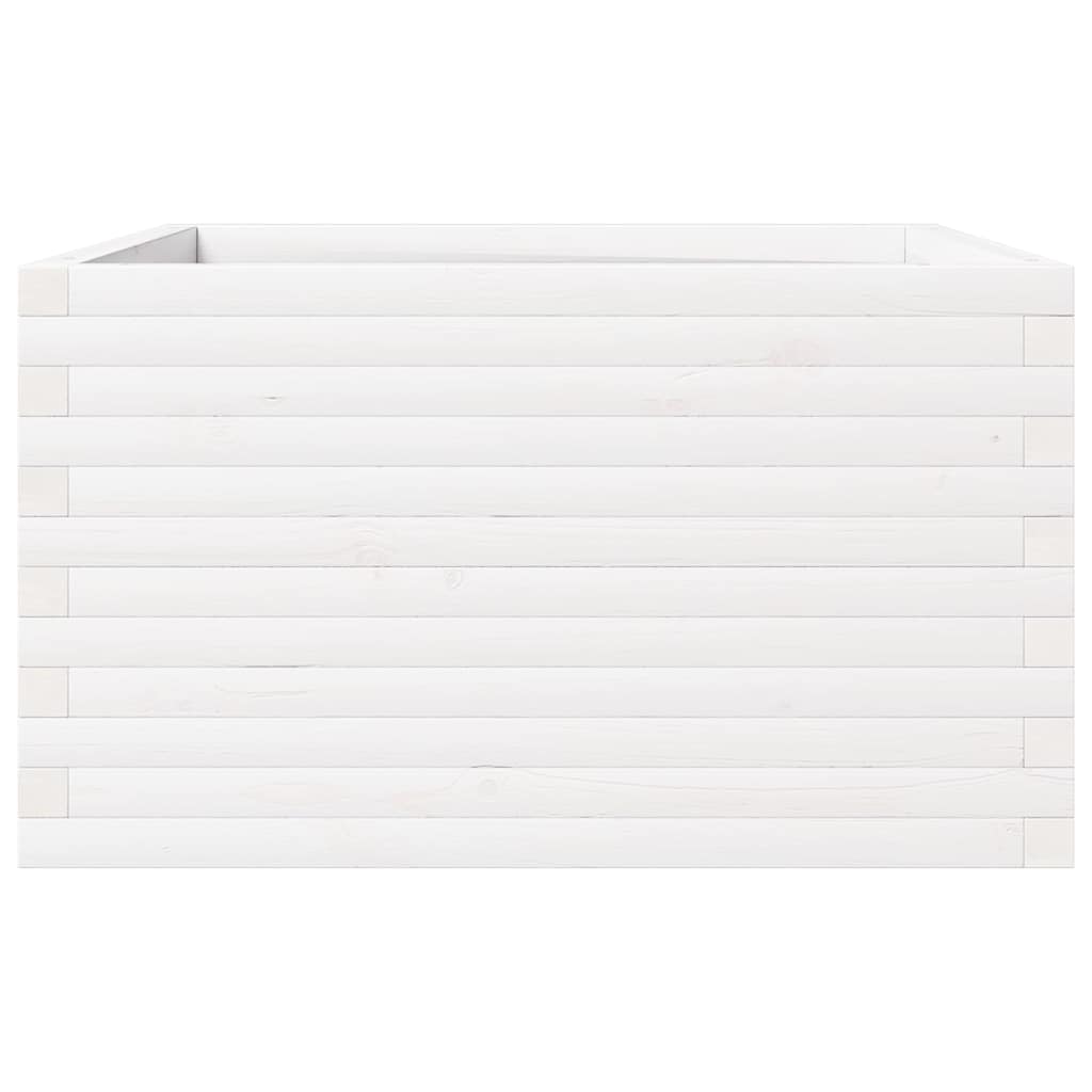 Garden Planter White 80x80x46 cm Solid Wood Pine