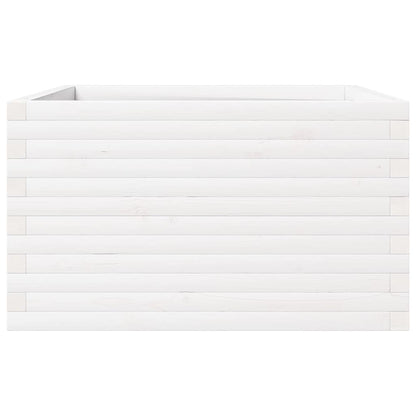 Garden Planter White 80x80x46 cm Solid Wood Pine