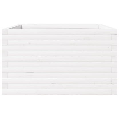 Garden Planter White 80x80x46 cm Solid Wood Pine