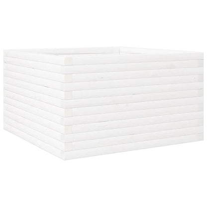 Garden Planter White 80x80x46 cm Solid Wood Pine
