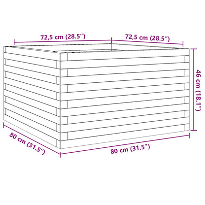 Garden Planter White 80x80x46 cm Solid Wood Pine
