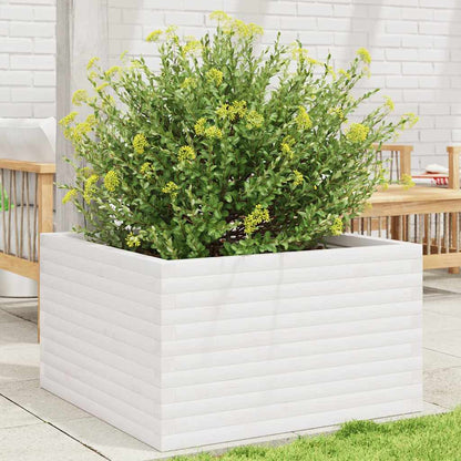 Garden Planter White 80x80x46 cm Solid Wood Pine