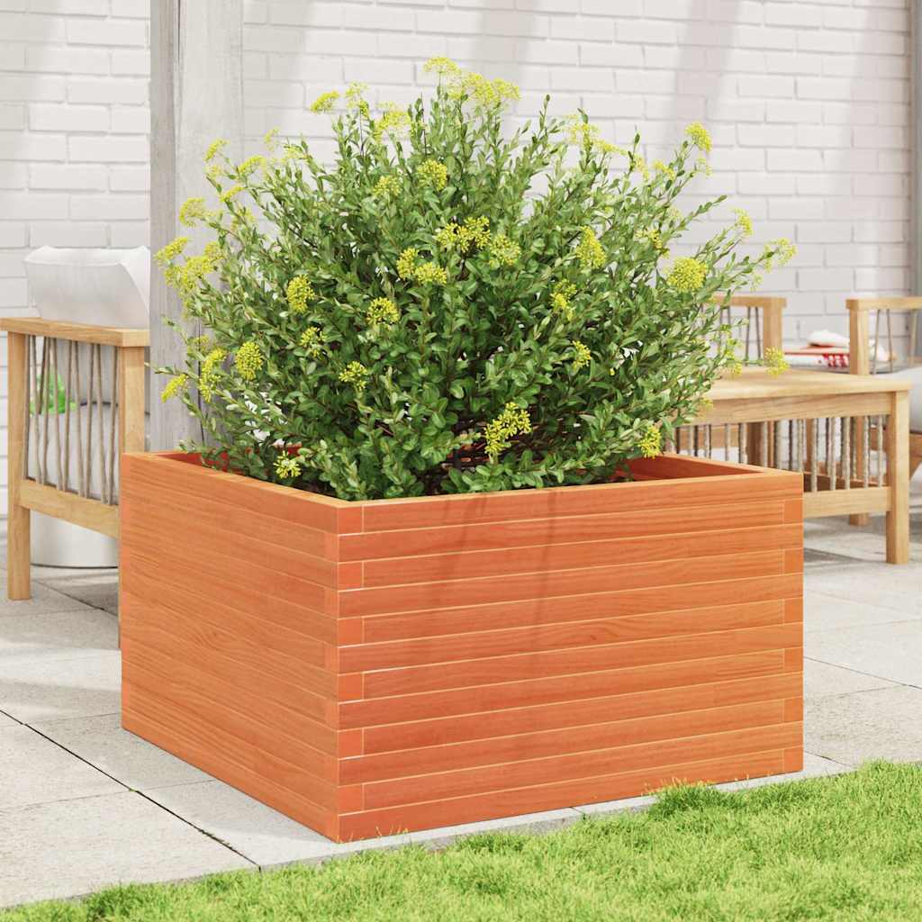 Garden Planter Wax Brown 80x80x46 cm Solid Wood Pine
