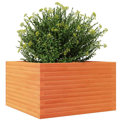 Garden Planter Wax Brown 80x80x46 cm Solid Wood Pine