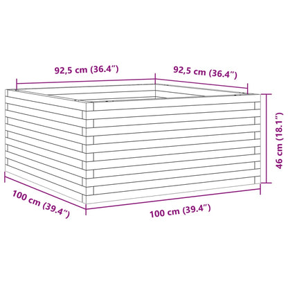 Garden Planter 100x100x46 cm Solid Wood Pine
