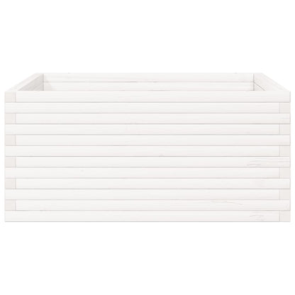 Garden Planter White 100x100x46 cm Solid Wood Pine