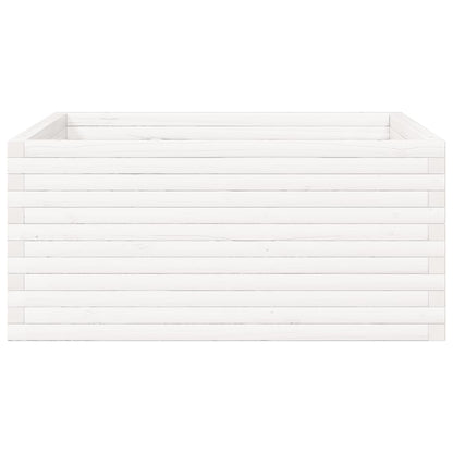 Garden Planter White 100x100x46 cm Solid Wood Pine