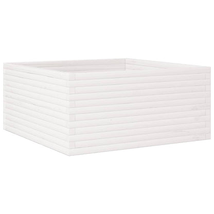 Garden Planter White 100x100x46 cm Solid Wood Pine